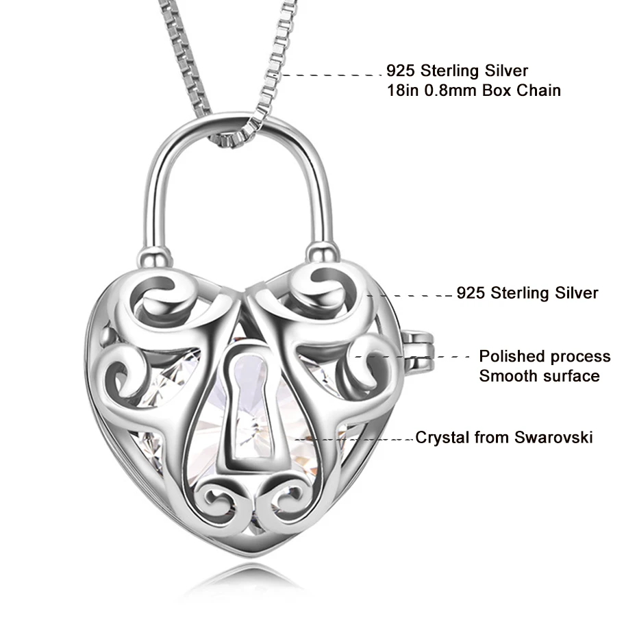 YFN 925 пробы Серебряное колье с кулоном в виде клетки кристаллом от Swarovski ожерелье