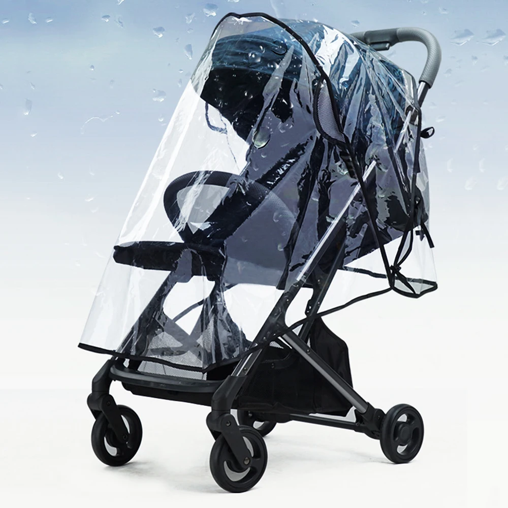

Stroller Accessories Waterproof Rain Cover Stroller Transparent Wind Dust Shield Zipper Pram Cover Stroller Accessories Parts