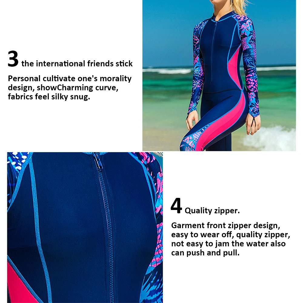 Гидрокостюм цельный с длинным рукавом одежда для дайвинга купальник костюм