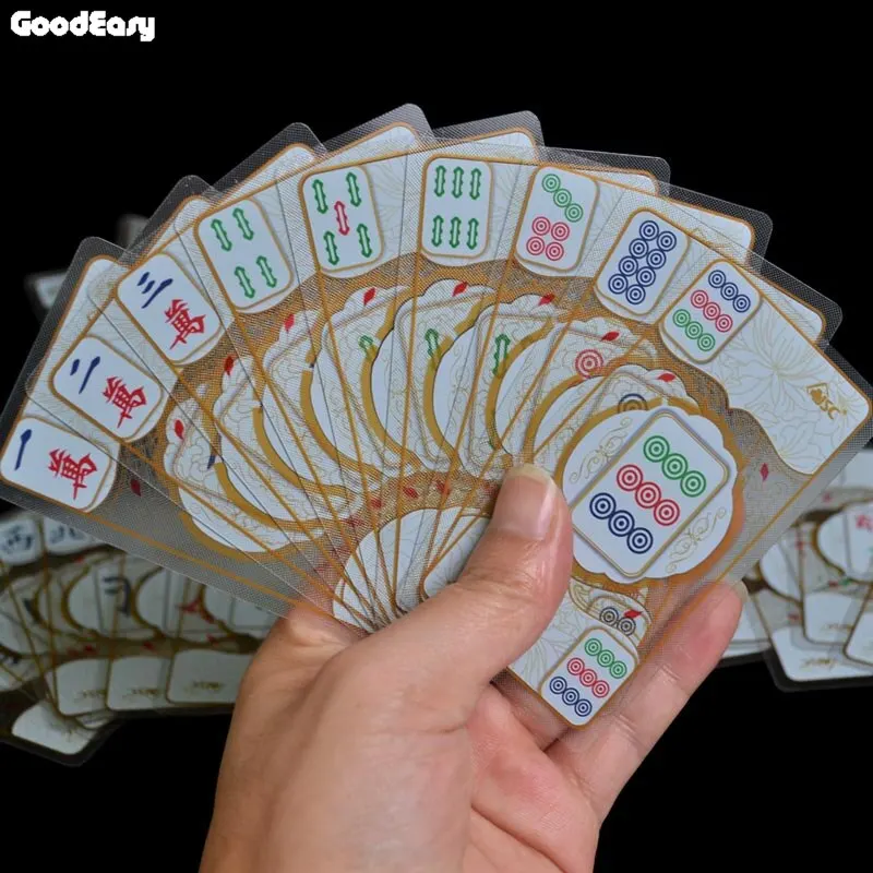карты пластиковые Pokers Crystal mahjong игральные китайские традиционные классические