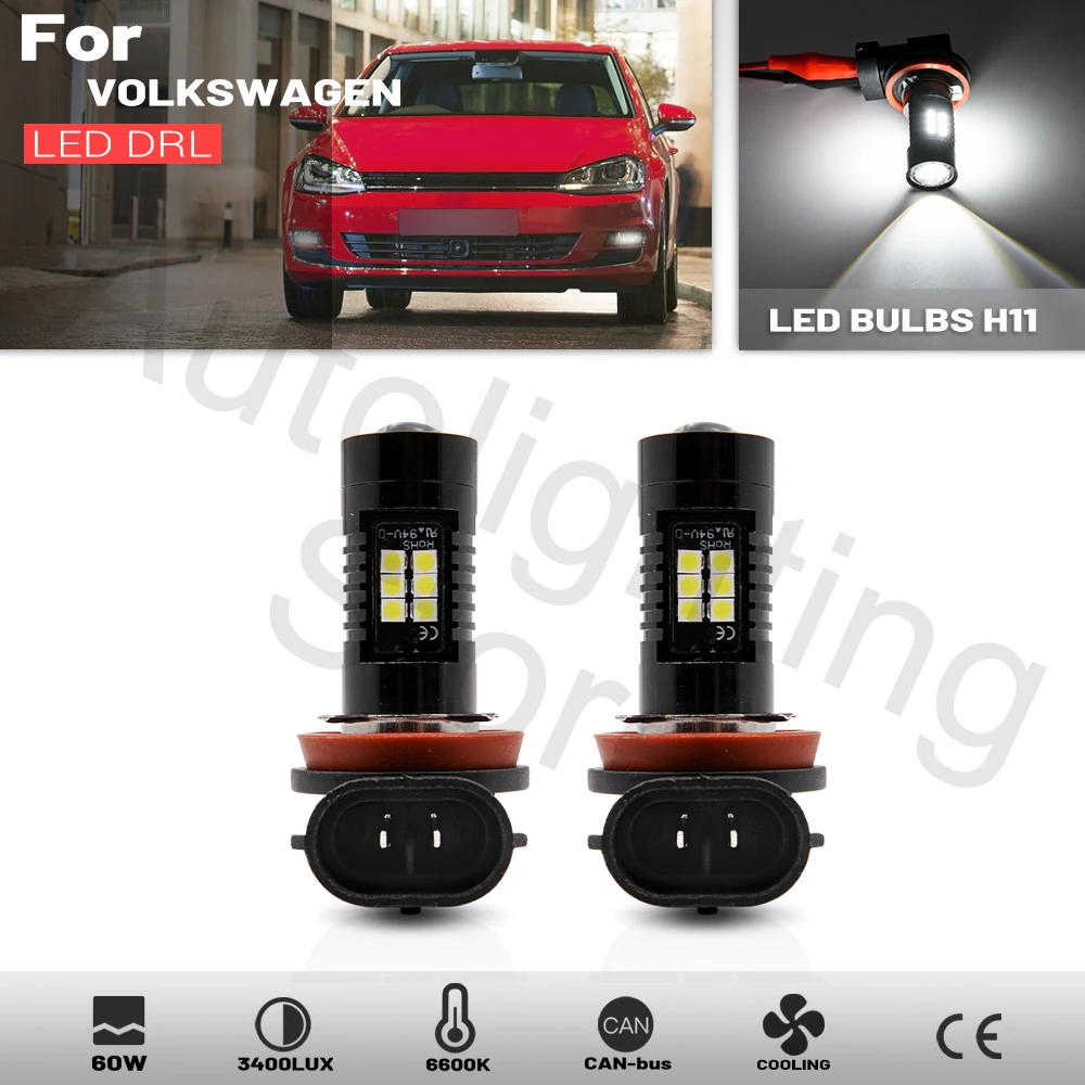

2 шт. H11 H8 HB4 9006 светодиодные противотуманные фары для VW Golf V MK5 1K1 1K2 1K3 1K4 1K5 VI MK6 GTI GTD Автомобильные противотуманные фары источник света