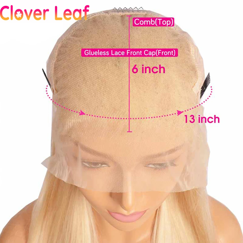 

613 Lace Front Wig 13X6 Straight Frontal Wig HD Transparent Blonde Lace Front Wig 150% Remy Indian 34 Inch 613 Lace Frontal Wig