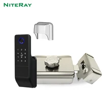 Cerradura de puerta inteligente para exteriores, dispositivo resistente al agua IP65, con huella dactilar y tarjeta IC, compatible con aplicación Tuya