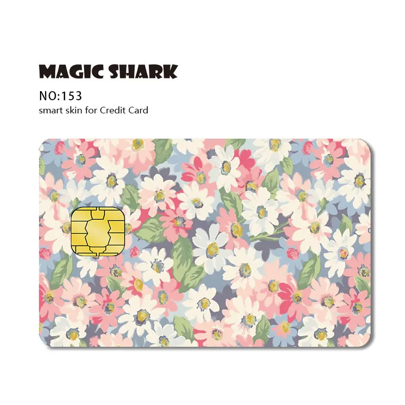 Magic Shark Stereo Cute Bear Flower Cartoon 3M PVC No Fade Sticker Film for Credit Debit Card