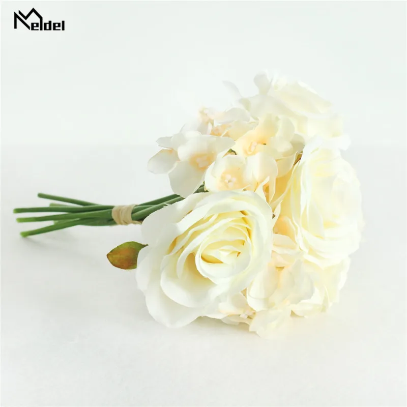 Meldel искусственный букет невесты розы шелковые гортензии Искусственные цветы