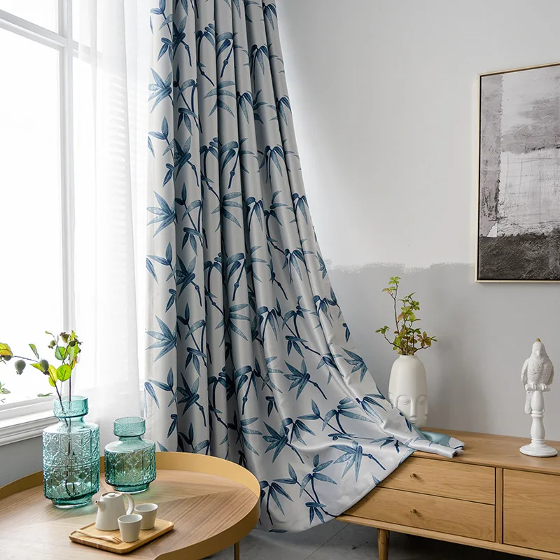 

Bamboo Forest Printed Blackout Curtains for living Room Modern Window Treatments for Bedroom Drape Blinds Customized Home Decor