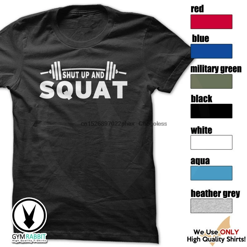 Футболка с надписью SHUT UP AND SQUAT|Мужские футболки| |