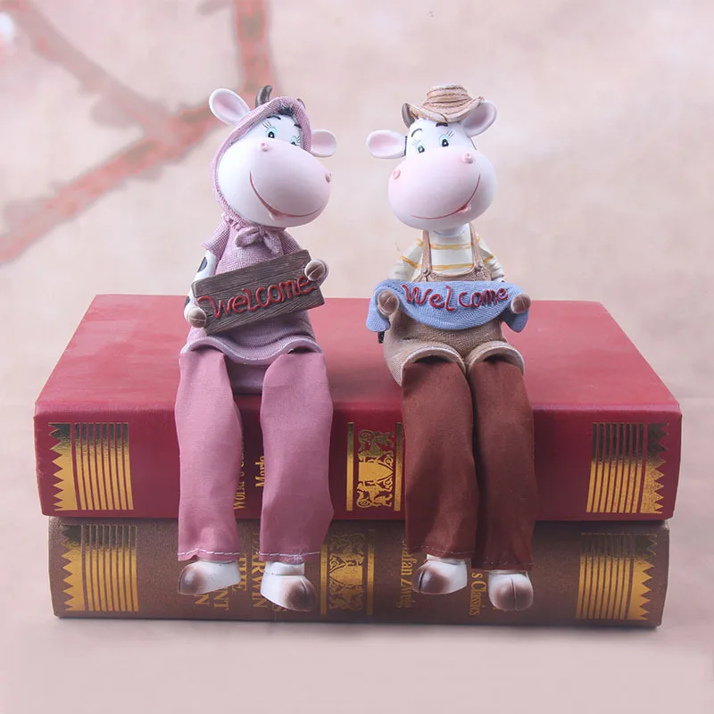 Пара изделия из полимера подарки статуя коров домашние украшения девушки друг