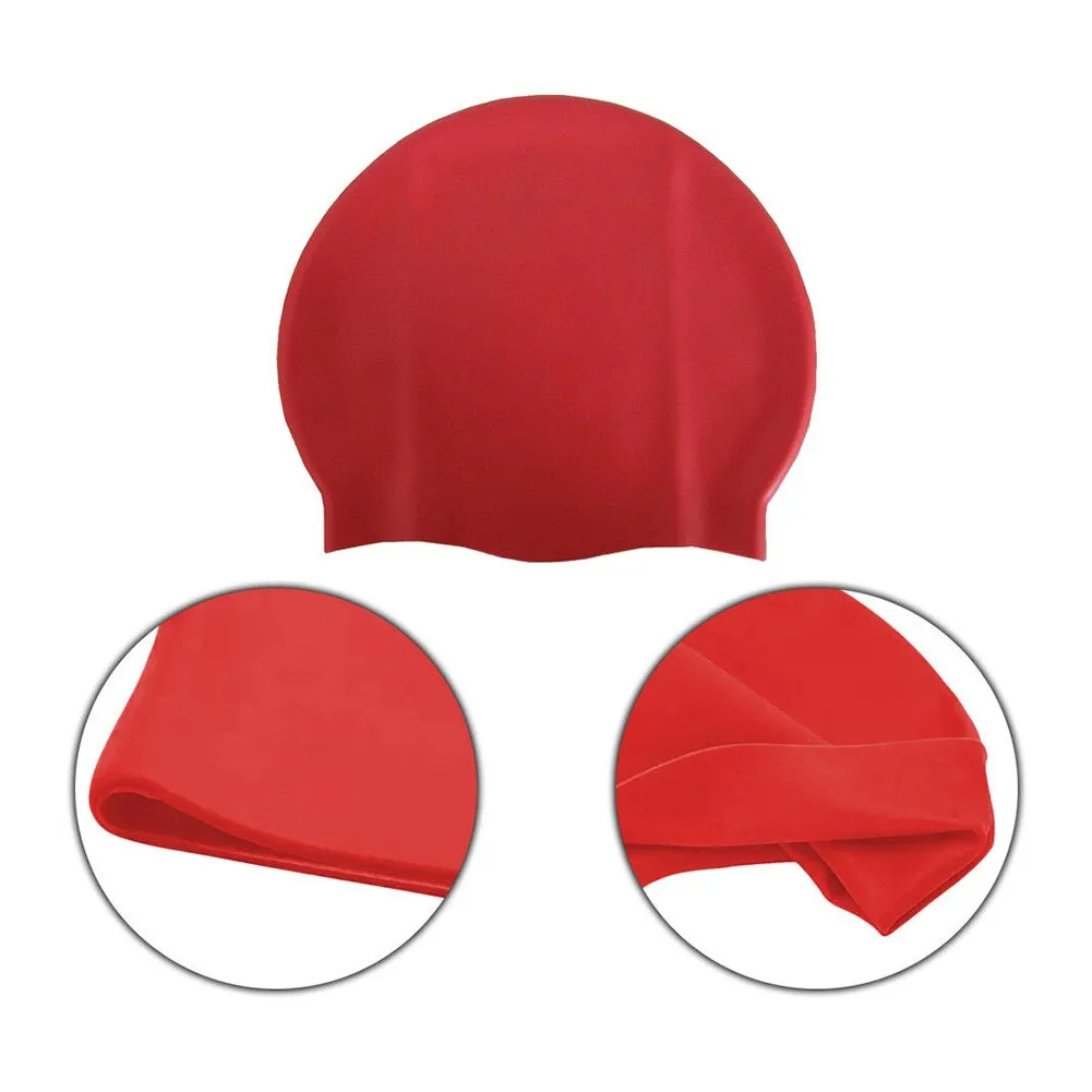 

2021, унисекс, силиконовая шапочка для купания, водонепроницаемый, свободный размер, плавательный бассейн для взрослых Hat, защита для длинных ...