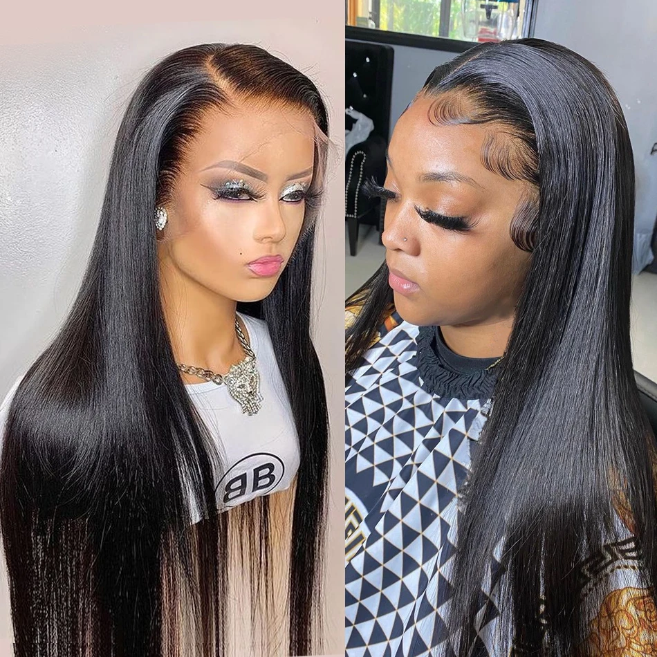 

4x4 Straight Closure Wig Human Hair Wigs Peruvian Lace Front Human Hair Wigs Pre Plucked 13x4 HD Transparent Lace Frontal Wigs