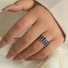 Блестящее эластичное кольцо для женщин, многослойное, 3 ряда, стразы, 2021