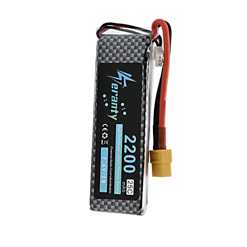 

2s 2200mAh 7.4v Rechargeable Bettary for Rc Helicopter boat Robots 2s LiPo battery for Wltoys 12428 12423 RC toys Car 2PCS