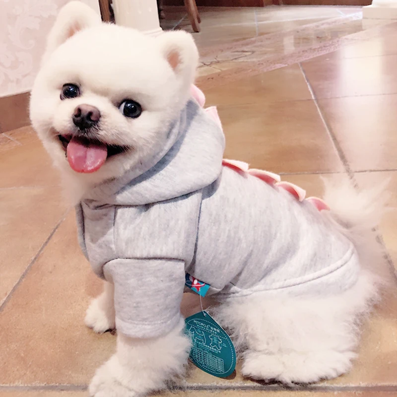 

Puppy Clothes Pet Cat Clothes Puppies Milk Dogs Teddy Pomeranian Corgi Bichon Autumn and Winter Dinosaur Transformation Cloth
