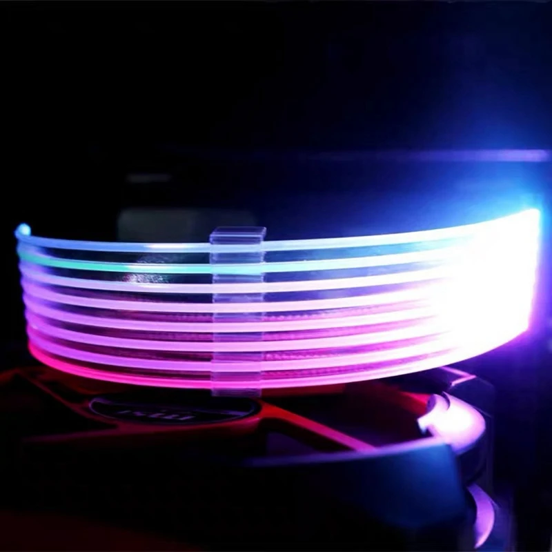 

20cm Computer Power Cord Flat Wire Luminous Cable 24P 8P Graphics Card 5V ARGB Motherboard Reflective Light