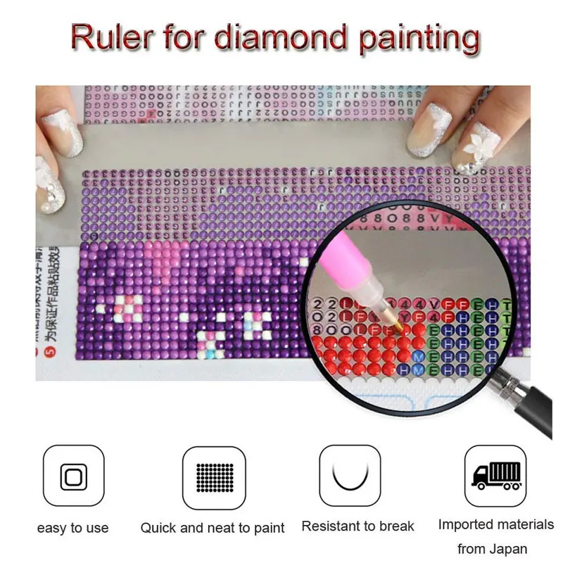 5D Diamond Painting Ruler Stainless Steel Blank Grids Round Full Drill Kit Tools FKU66 |