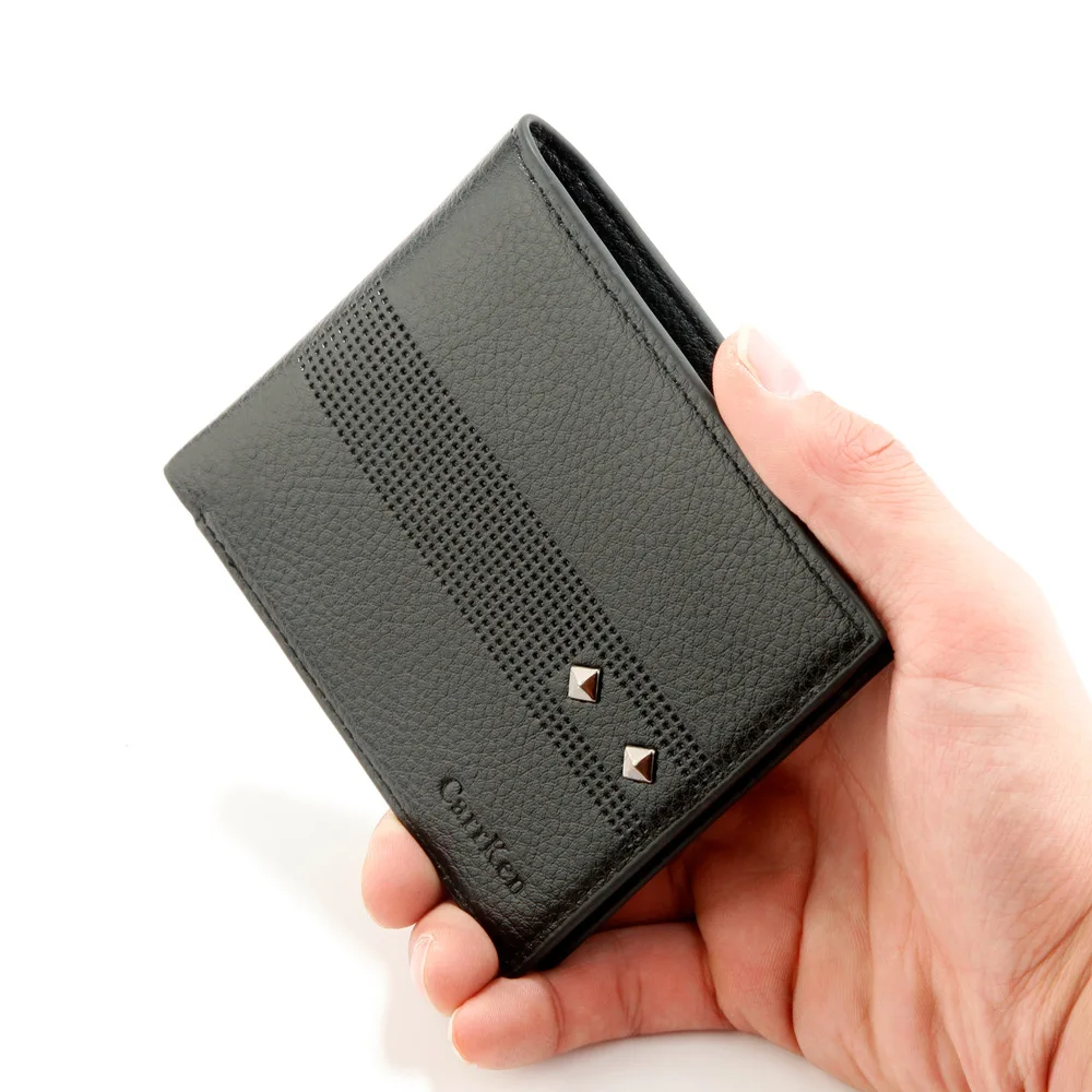 

Men's wallets new short black PU soft leather horizontal square wallet card holder men's retro wallet multifunctional wallet