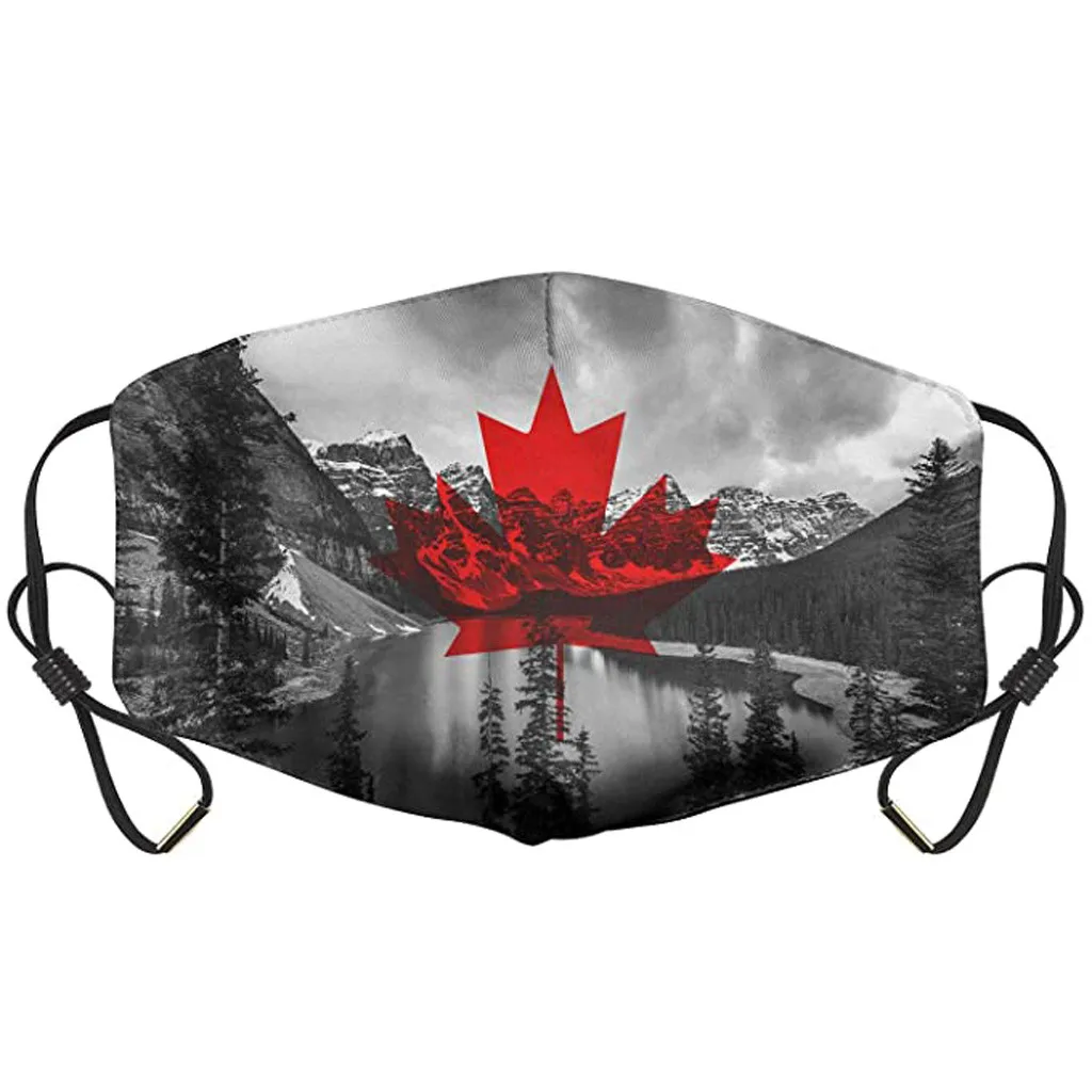 

С принтом в виде кленового листа шаблон маски Универсальный пыленепроницаемый смога-смываемая маска для взрослых; Европейский стиль; Амери...