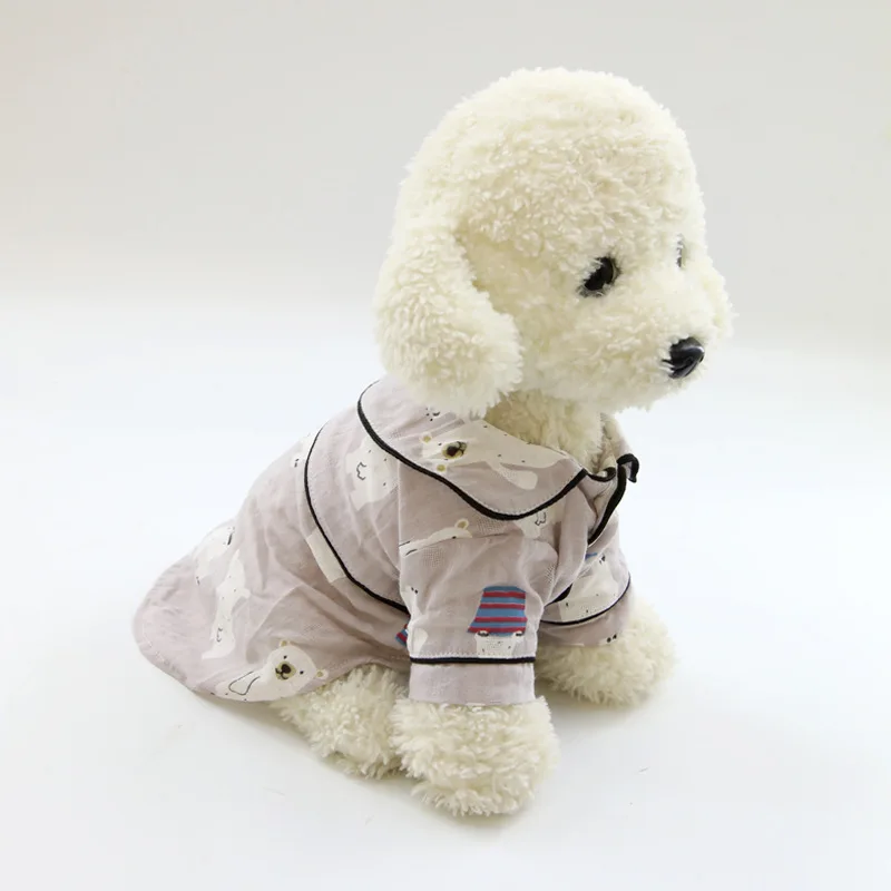 Рубашки для собак хлопковая летняя Домашняя одежда женская домашних животных