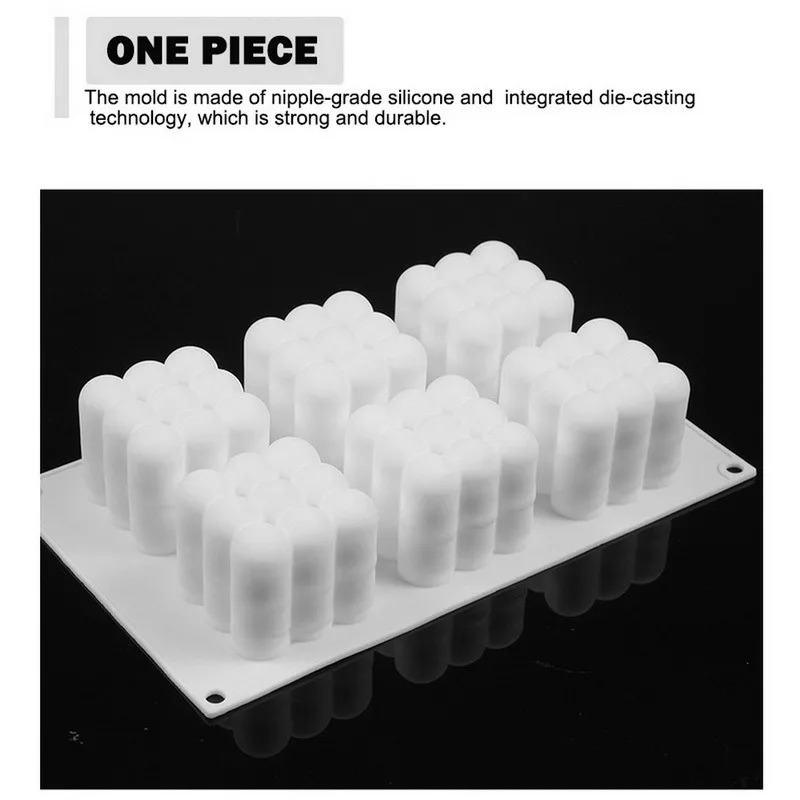 

Square Candle Mold Silicone Essential 3D Mold For Homemade Candle Making Supplies Pastry Baking Tool DIY Wax Making Soap Mold