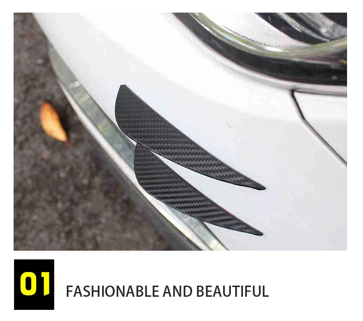 4PCS Car Front Bumper Lip Protector Rubber Rear Diffuser Car Spoiler Universal Carbon Fiber Splitter Protection Stickers Guard