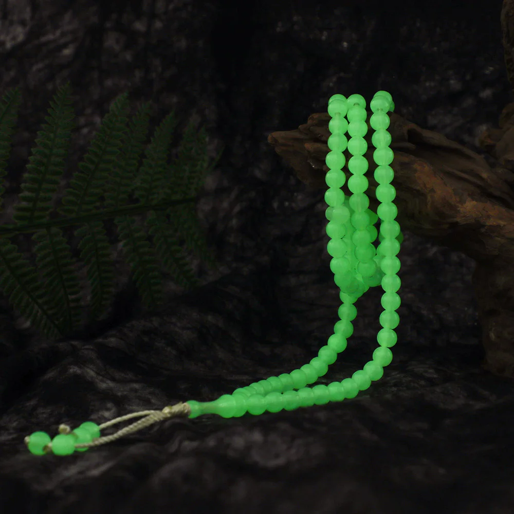 Светящийся 8 мм натуральный Tassel Pendant 99 четки исламский мусульманский тасбих Аллах