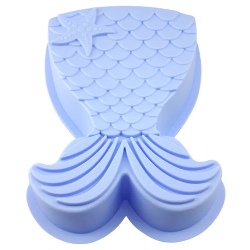 Силиконовая форма в виде рыбьего хвоста для помадки русалки льда конфет