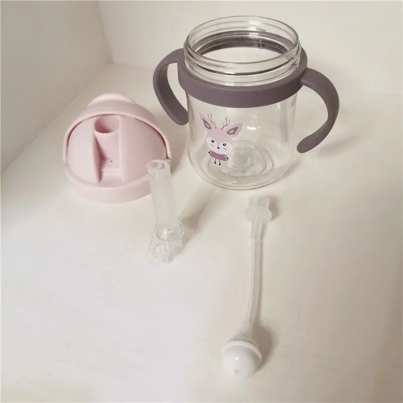 

350ml Baby Feeding Cup with Straw Kids Training Cup with Straw Children Learn Feeding Drinking Bottle