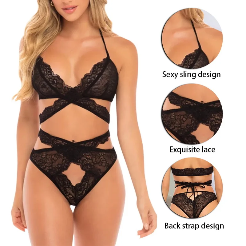 

Beauty Back Sexy Women's Underwear Set Transparent Lace Push-up Bra and Panty Sets Female Brassiere Embroidery Lingerie Set