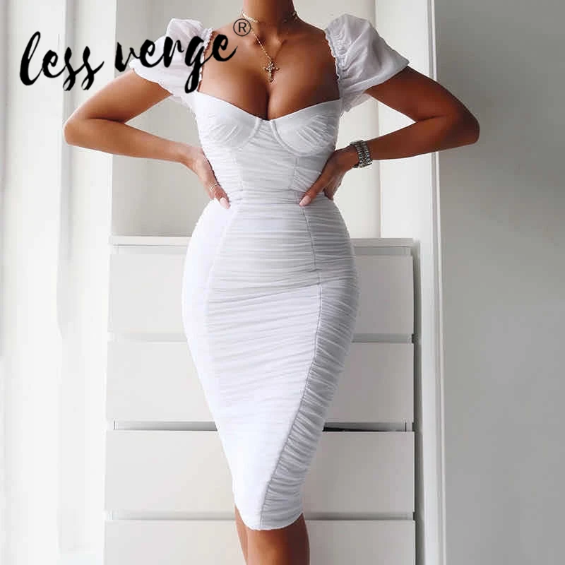 Женское платье Lessverge облегающее сексуальное однотонное летнее вечернее с