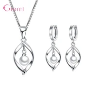 glamorous drop shaped crystal stone necklace earrings for womens wedding ceremony accessoriesand cz