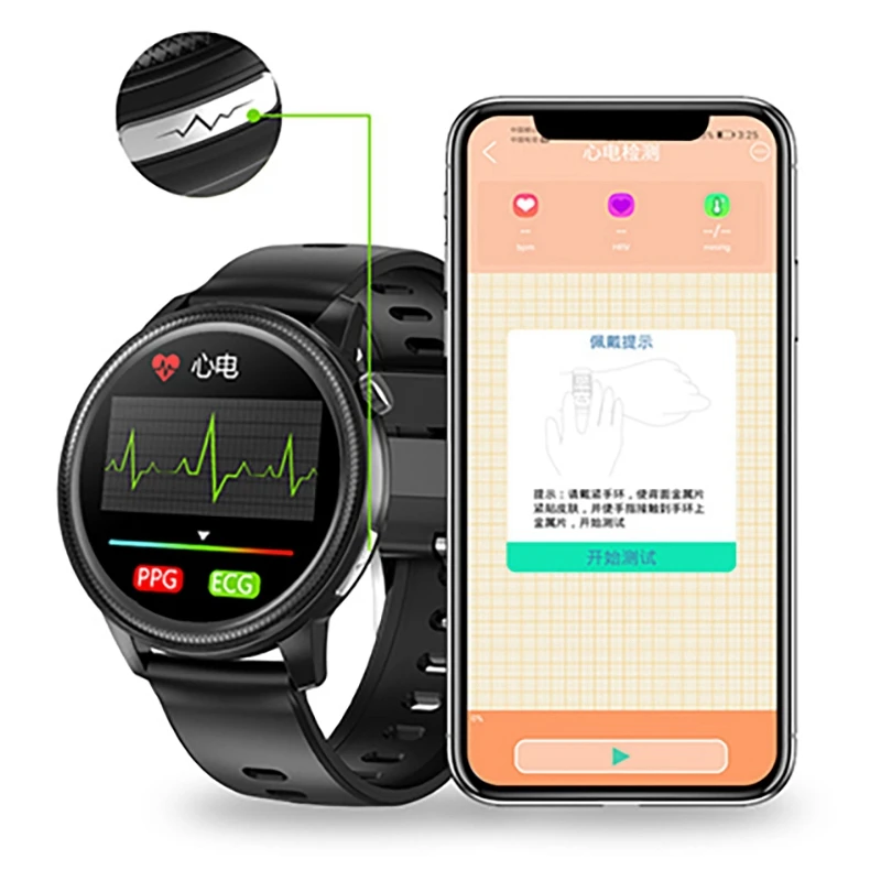 

Smart Watch Men ECG+PGG Bracelet Band Stopwatch Blood Pressure Monitor Heart Rate Fitness Tracker Wristband for Xiaomi