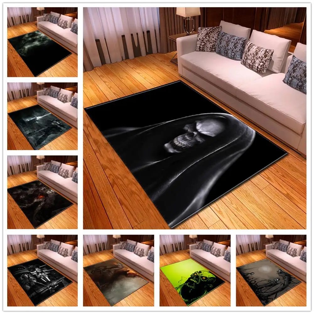 Личность Хэллоуин 3D Череп вечерние коврик фланелевый бархат пены памяти