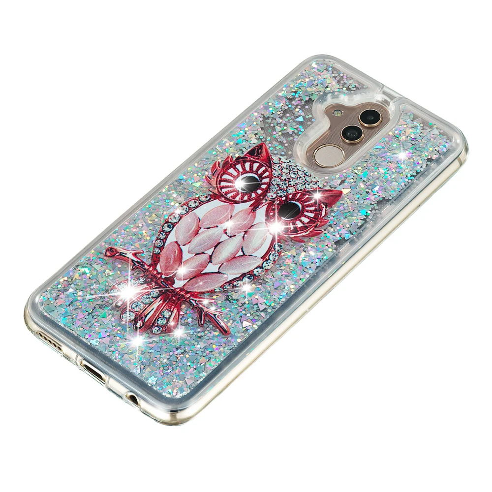 Милый чехол с рисунком для Huawei Mate 30 Pro P30 P20 20 Lite блестящий динамический Жидкий