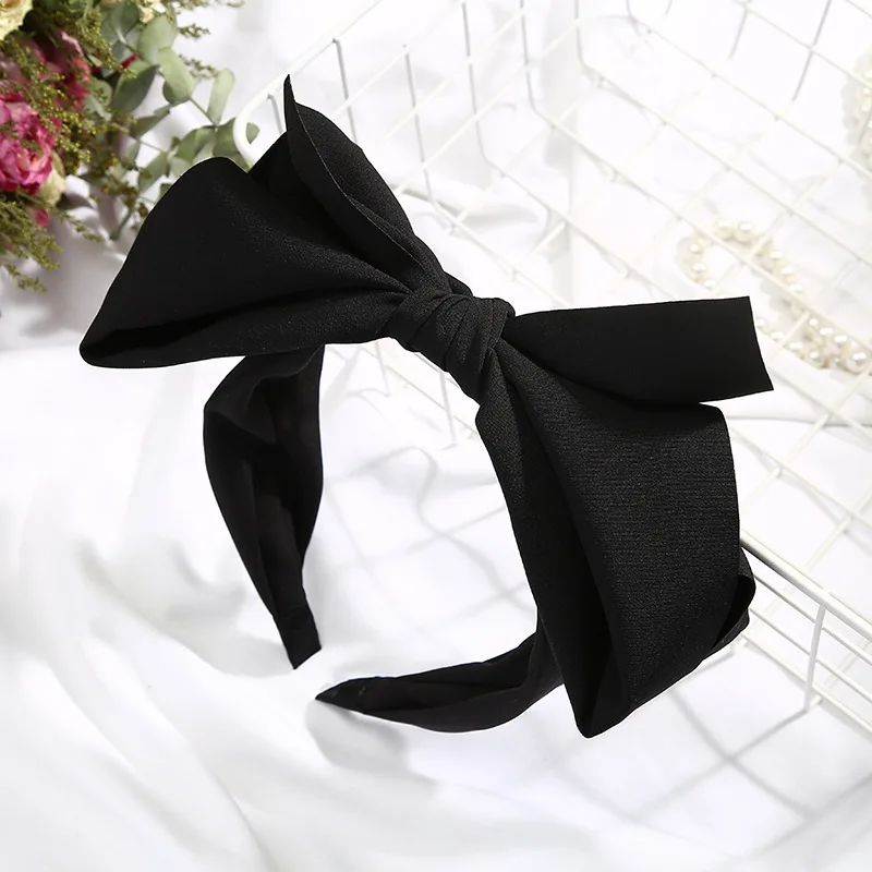 

Bow Headband Personality Temperament Exaggerated Stereo Solid Color Headband Show Face Small Wide Edge Pressure Hair Clips