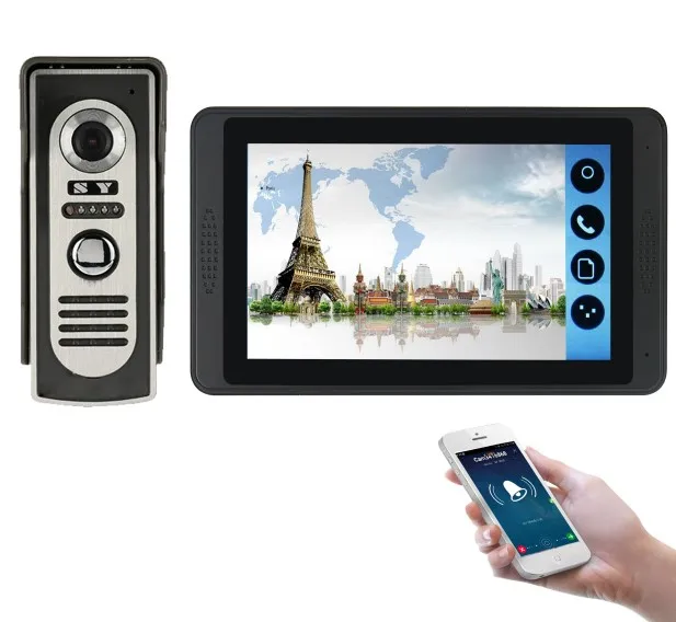 618M11 SmartYIBA " Smart Беспроводной Wi-Fi видео-дверной звонок Домофон удаленного просмотра мониторинг системы домашней безопасности 1000TVL дверной звонок Система домофона - Цвет: 618M11