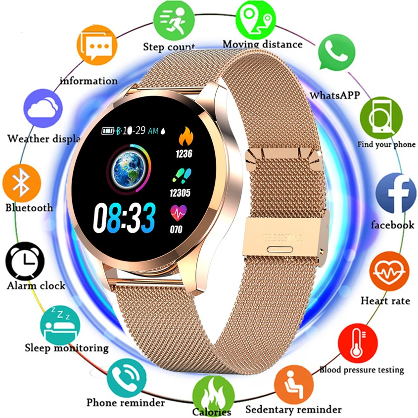 2019 Newwear Q9 Смарт часы для мужчин и женщин IP67 водонепроницаемый датчик сердечного