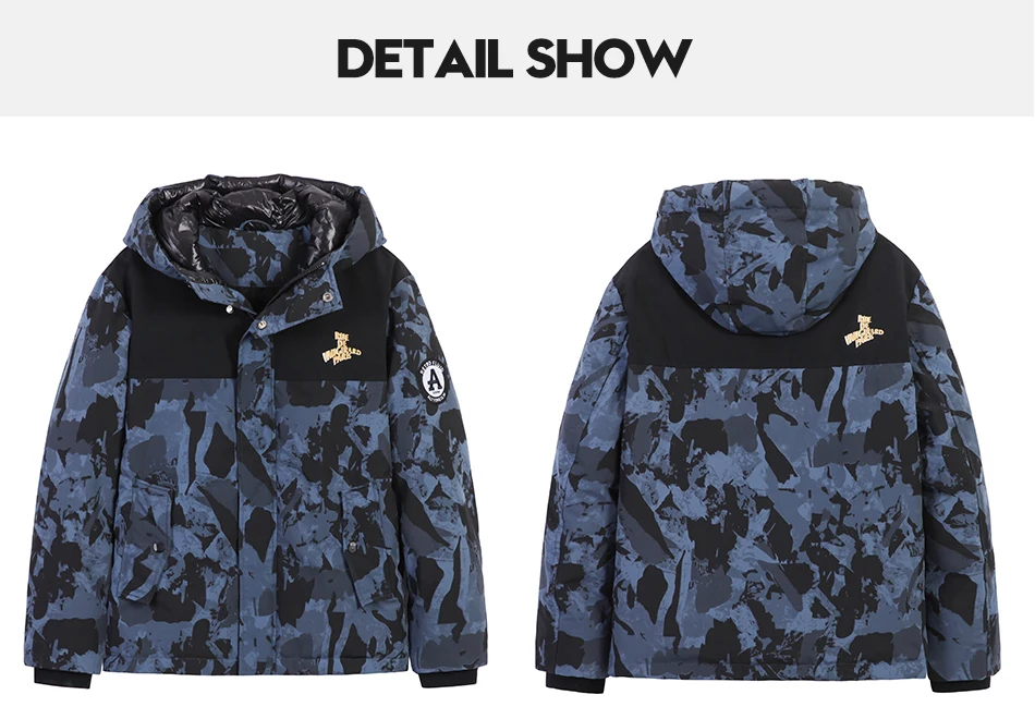 Pioneer Camp куртка на утином пуху Мужская молодежная зимняя с капюшоном Anorak тактическая Мужская гусиная Камуфляжная парка для канадская куртка AYR907402