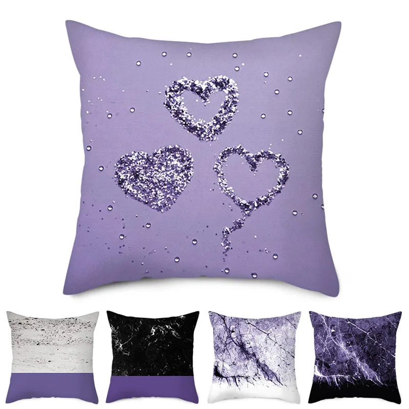 Fuwatacchi геометрические фиолетовые Чехлы для подушек с цветами и лепестками