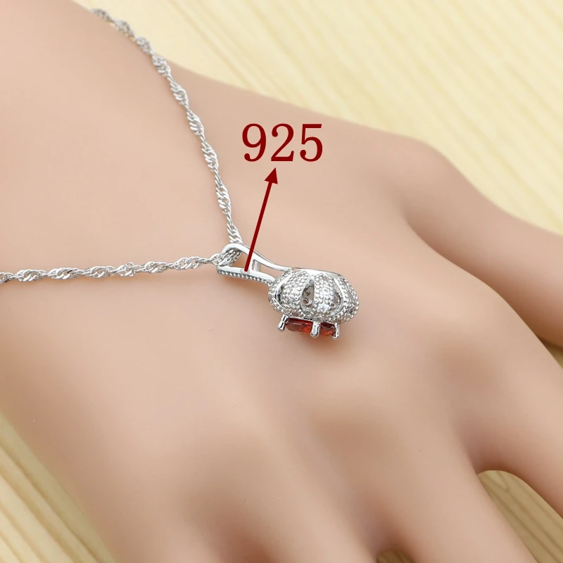 Женский ювелирный комплект из кольца браслета ожерелья подвески и