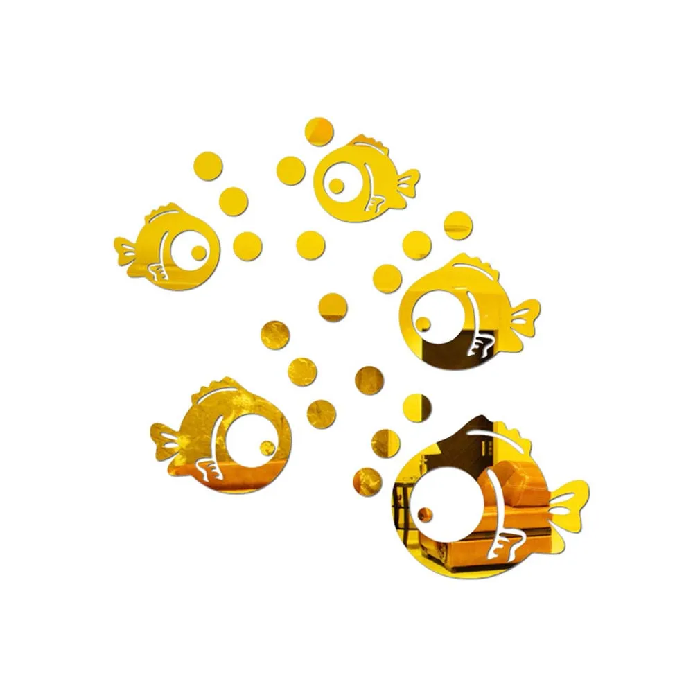 3D акриловое пузырчатое зеркало в форме рыбы наклейки Самоклеящиеся DIY Наклейка