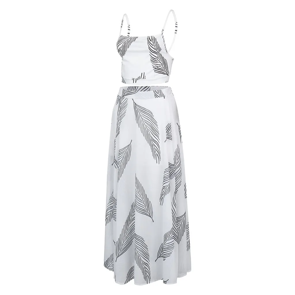 Женская летняя юбка корсет с открытой спиной и тропическим принтом|Женские юбки|