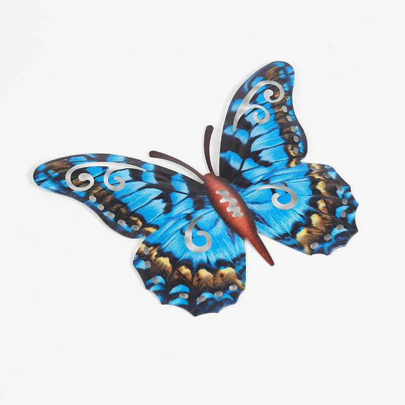 

4 PCS 3D Metal Butterfly Decor Simulation Wall Art Pendant Set Retro Rural for Garden Bar Cafe Door 4 Different Colors LI