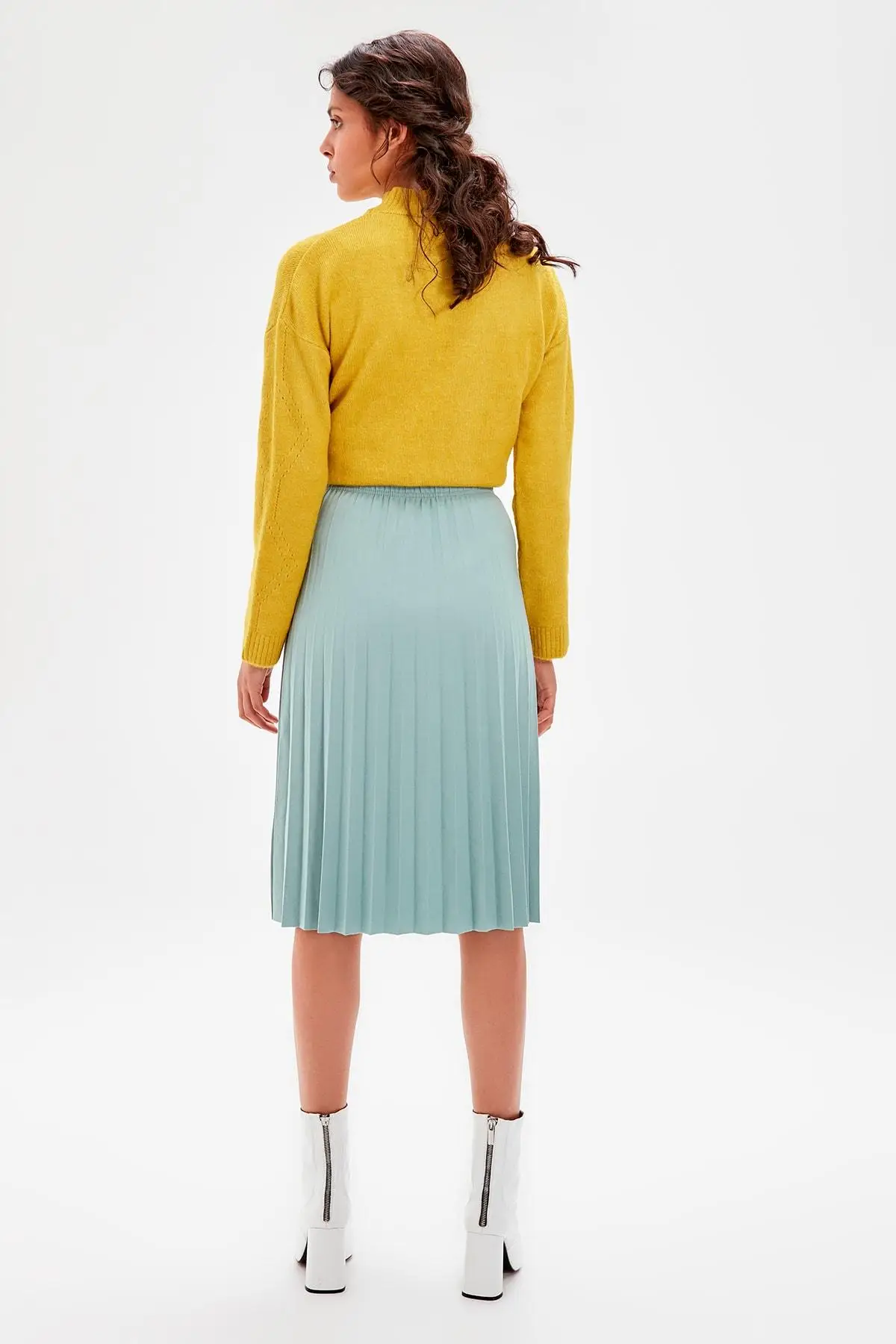 Trendyol Mint Pilise трикотажная юбка TWOSS19FV0195|Женские юбки| |