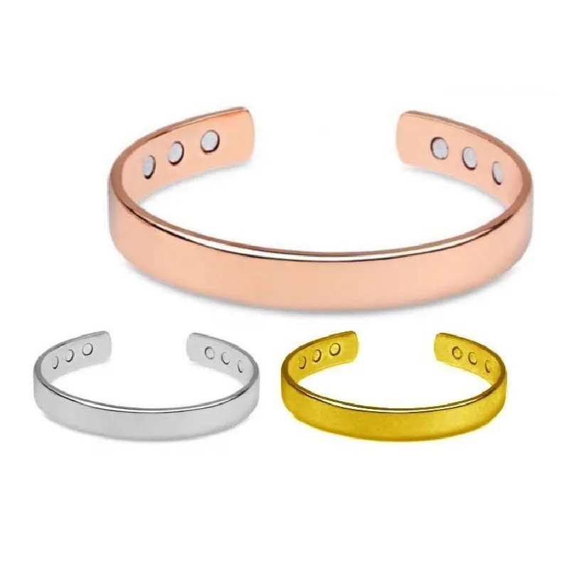 

Lateefah 8mm Personality Smooth Lodestone Solid Bracelet Open Cuff Bangles For Women Men Wedding Engagement Party Jewelry