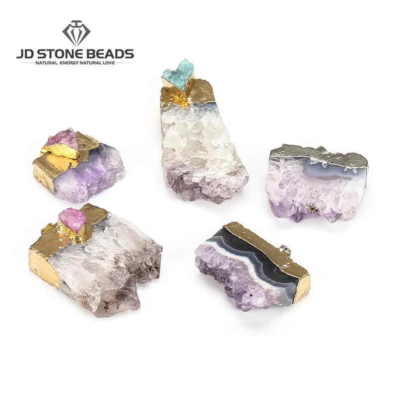 1 шт. подвески с натуральным фиолетовым кристаллом аметиста кулоны кулоном