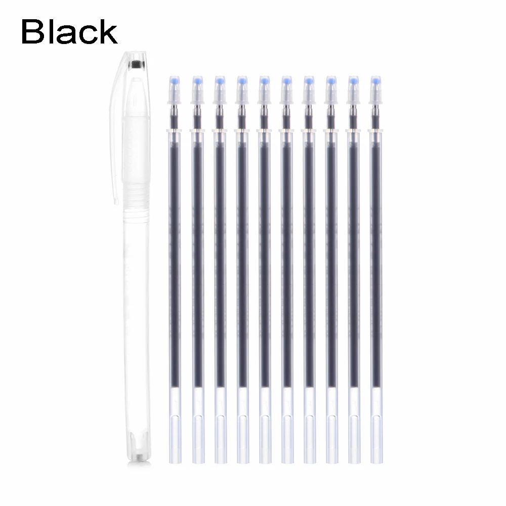 Black 1Set Plastic Heat Wrap Fade Out Fabric Markers Pencil High Temperature Disappearing Marker Pens Sewing Accessories Tools - Цвет: Black