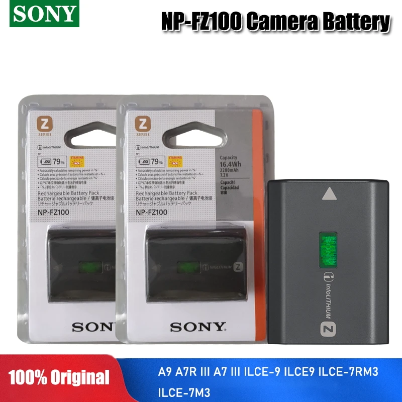 Оригинальный аккумулятор Sony 7 2 в Φ NP FZ100 NPFZ100 2280 мАч литиевая аккумуляторная