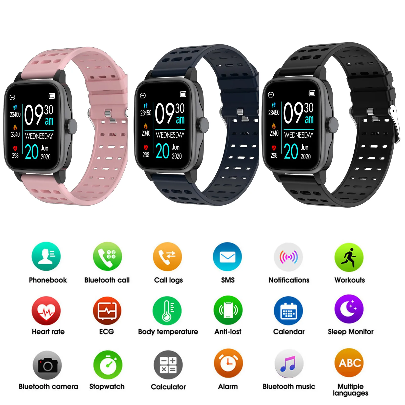 

Умные цифровые часы браслет для мужчин и женщин с мониторингом сердечного ритма шагомер счетчик калорий мониторинг здоровья спорта