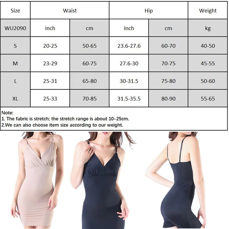 

Slim Shapers Petticoat Under Dresses Postpartum Women Full Length Strappy Control Slips Shapewear
