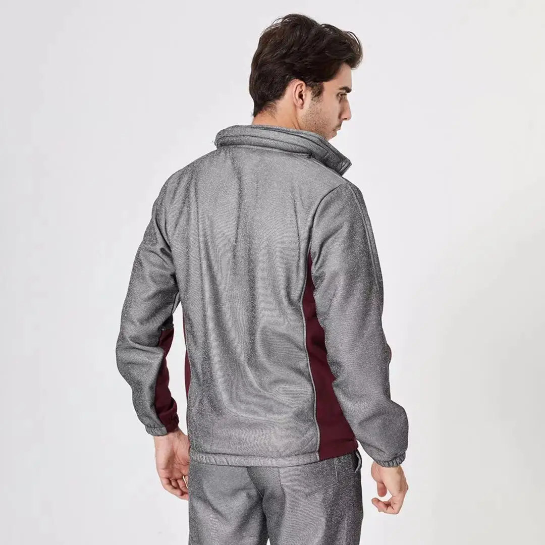 

2021 spring and autumn new men's loose color matching sweater suit casual sports two-piece suit